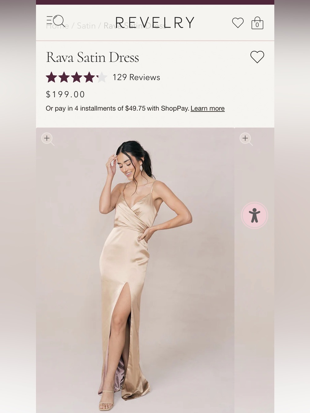 Revelry Rava Satin Dress in Champagne